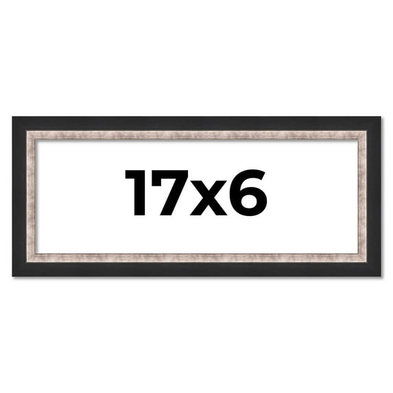17x6 Frame Silver Real Wood Picture Frame Width 1.25 Inches | Interior Frame Depth 0.75 Inches |