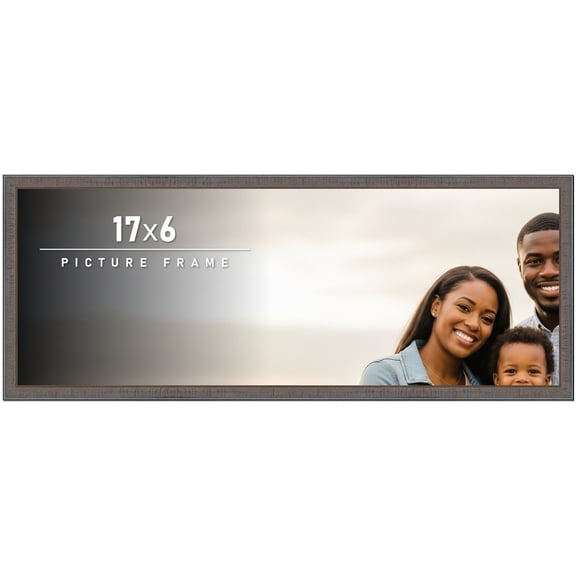 17x6 Frame Slate Blue Distressed Rustic Solid Wood Picture Frame | 0.75 Inch Moulding Width |