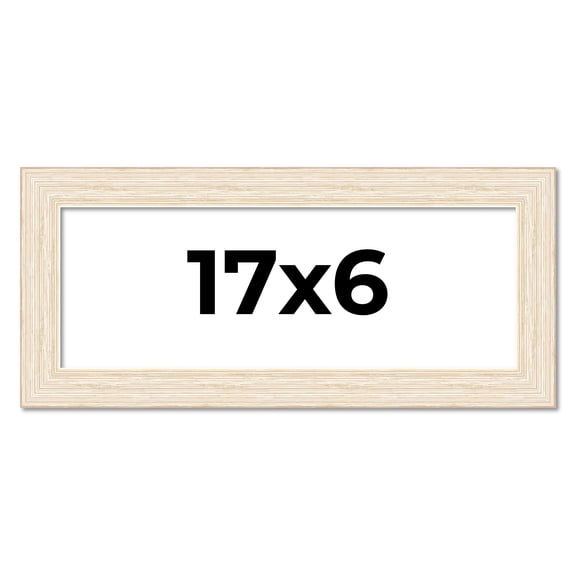 17x6 Frame White Barnwood Picture Frame Includes UV Acrylic Plexiglass, Acid Free Foam Backing