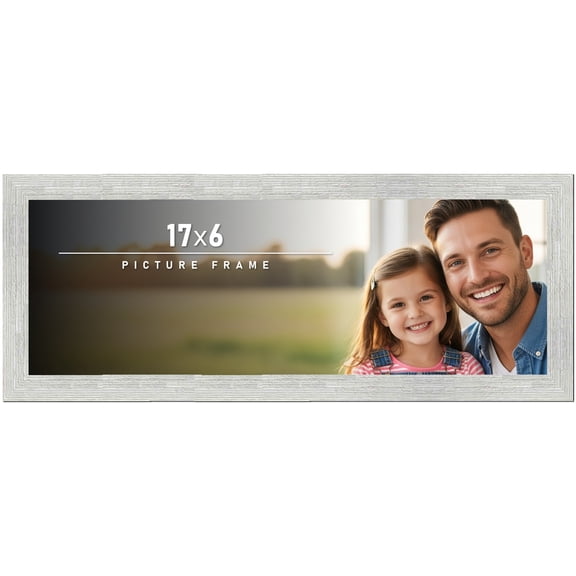 17x6 Frame White Barnwood Picture Frame Includes UV Acrylic Plexiglass, Acid Free Foam Backing