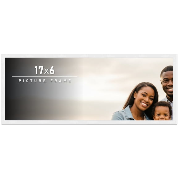 17x6 Frame White Solid Wood Picture Frame Includes UV Acrylic Shatter Guard Front, Acid Free Foam