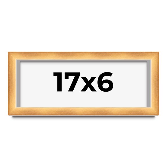 17x6 Shadow Box Bronze Cross-Brushed Display Frame | 1.625 Inches Deep Solid Wood | UV Resistant