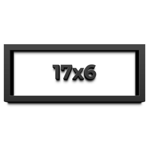 17x6 Shadow Box Frame Black | 1 inches Deep Real Wood Contemporary Shadowbox Display Frame | UV