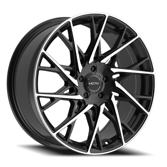 1 Motiv 17x7.5 5X108 / 5X112 +40 430MB Maestro Gloss Black Machined Face Accents Wheel Rim