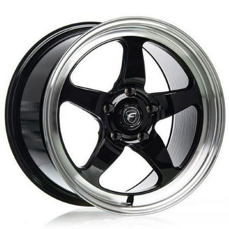 17x7 Forgestar F091 D5 Drag Gloss Black Machined Wheel 5x4.5 (6mm)