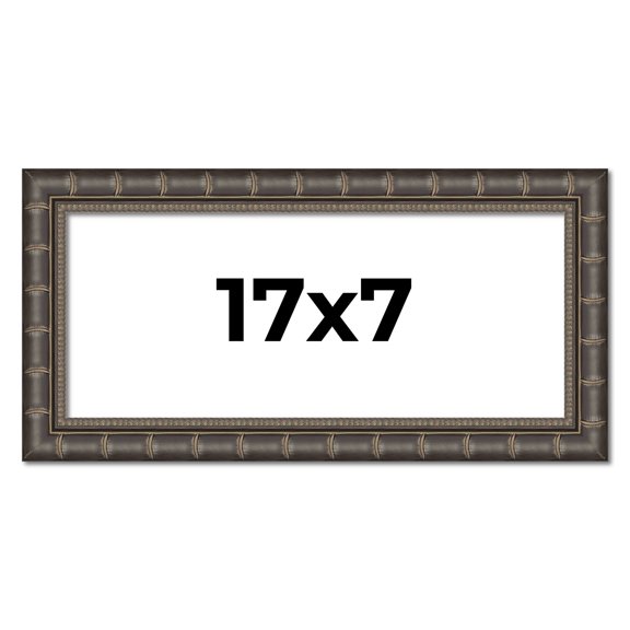 17x7 Frame Black Bamboo Solid Wood Picture Frame Width 1.5 Inches | Interior Frame Depth 0.5 Inches