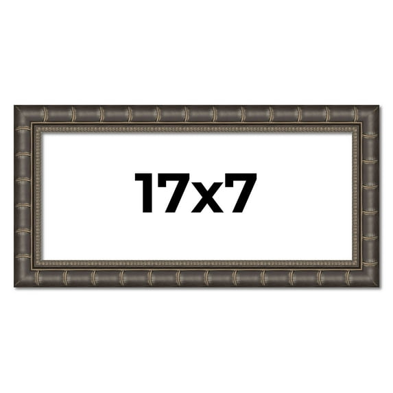 17x7 Frame Black Bamboo Solid Wood Picture Frame Width 1.5 Inches | Interior Frame Depth 0.5 Inches