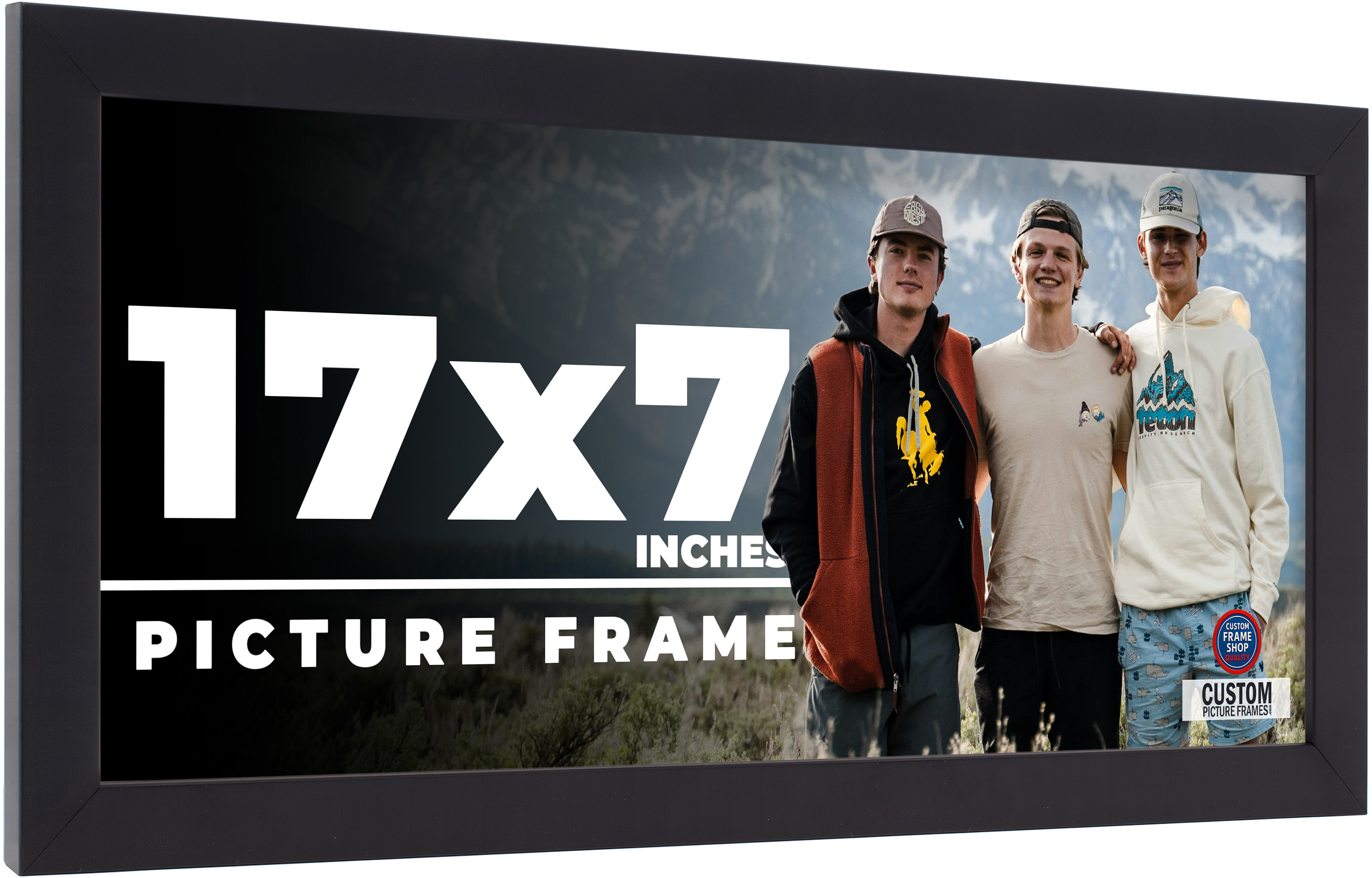 17x7 Frame Black Real Wood Picture Frame Width 0.75 inches | Interior ...