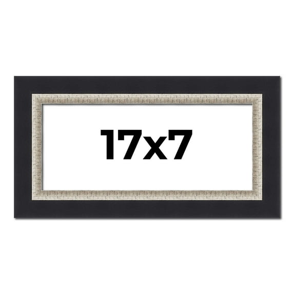 17x7 Frame Black Real Wood Picture Frame Width 2.25 Inches | Interior Frame Depth 0.5 Inches |