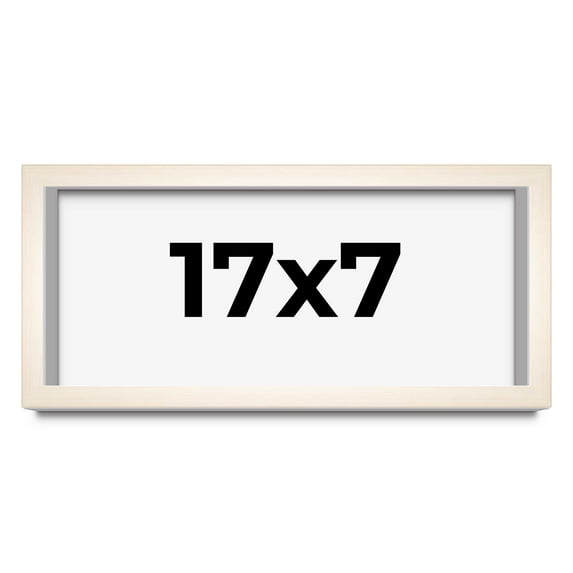 17x7 Frame White Wheat Solid Wood Picture Frame | Moulding Width 0.75 Inches | Interior Depth 0.5
