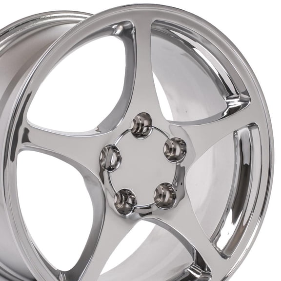 OE Wheels CV05 17 Inch Rims Fit Corvette C5 Style 5x120.65 17x8.5 Chrome - Hollander 5122 (Set of 4)