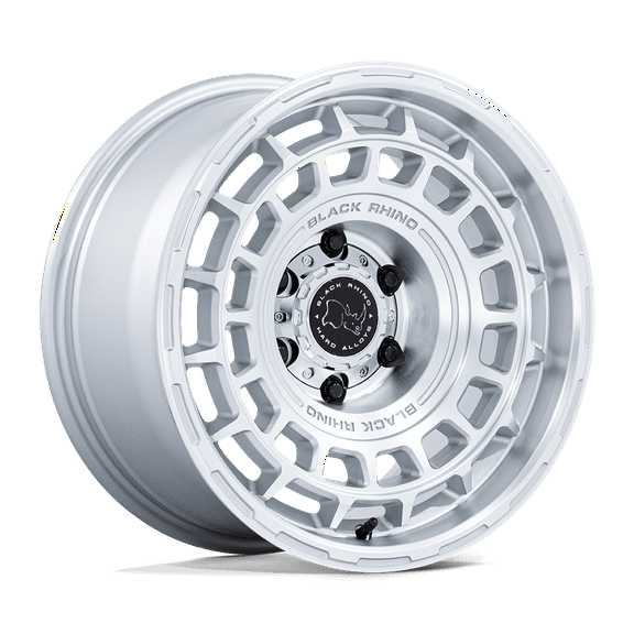 17x8.5 Black Rhino BR024 Awol Silver W/ Machined Face Wheel 5x4.5 (25mm)