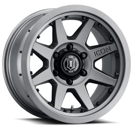 17x8.5 Icon Alloys Rebound Pro Titanium Wheel 6x5.5 (25mm) Fits select: 2019-2023 FORD RANGER XL/XLT/LARIAT, 2022 TOYOTA TUNDRA CREWMAX SR/CREWMAX SR5