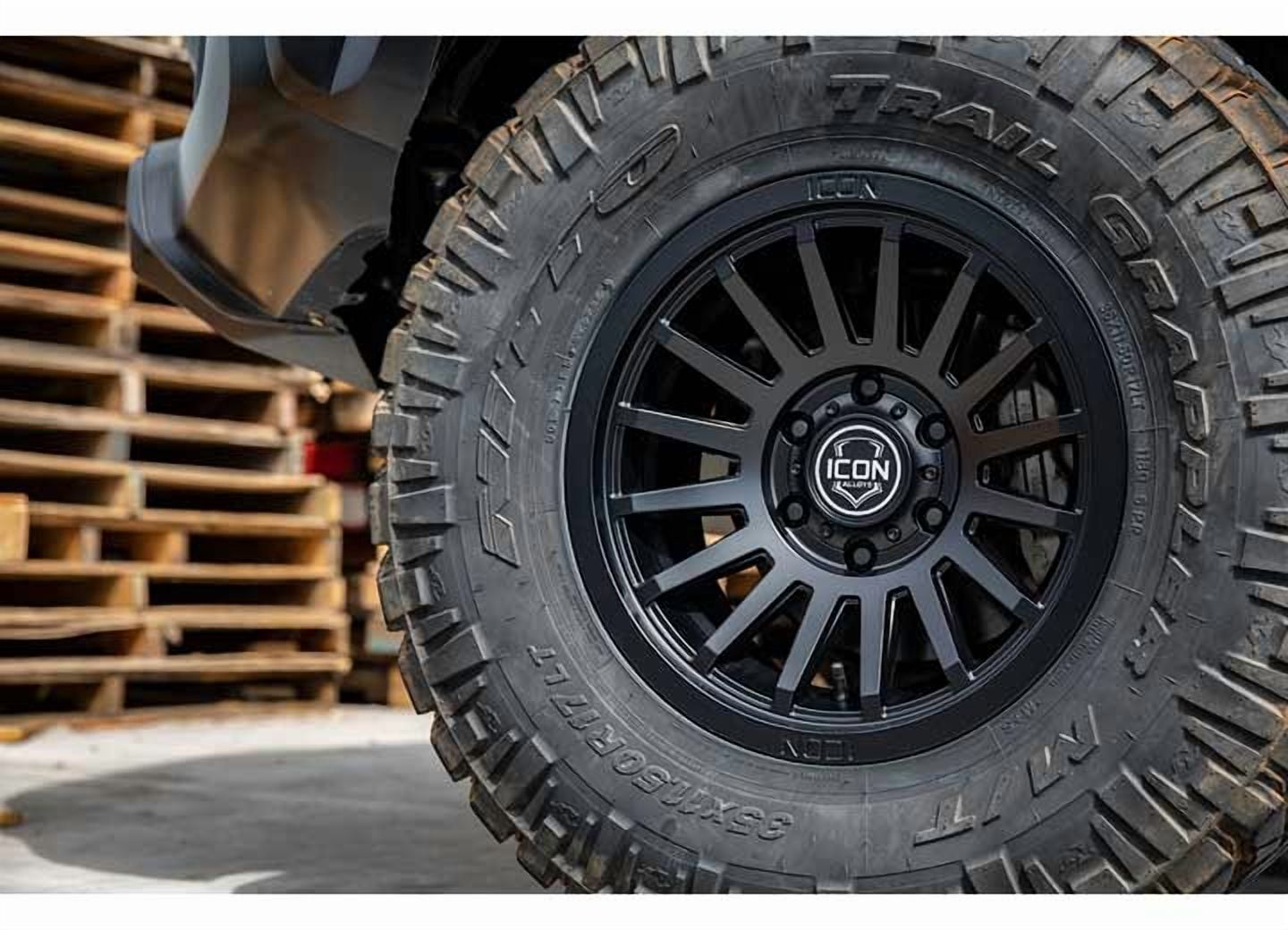 17x8.5 Icon Alloys Recon SLX Satin Black Wheel 6x5.5 (25mm) Fits select: 2019-2023 FORD RANGER XL/XLT/LARIAT, 2022 TOYOTA TUNDRA CREWMAX SR/CREWMAX SR5