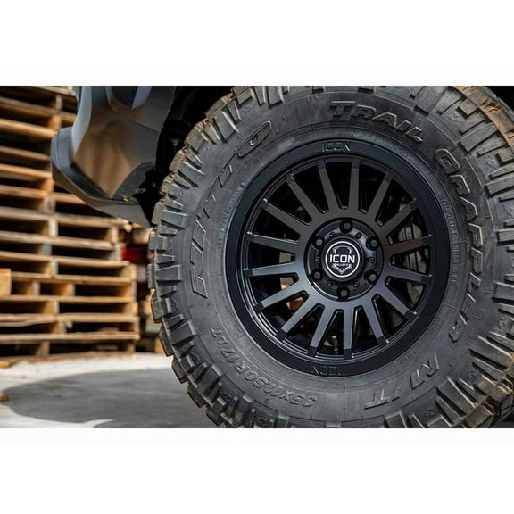 17x8.5 Icon Alloys Recon SLX Satin Black Wheel 6x5.5 (25mm) Fits select: 2019-2023 FORD RANGER XL/XLT/LARIAT, 2022 TOYOTA TUNDRA CREWMAX SR/CREWMAX SR5