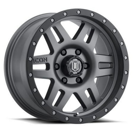 17x8.5 Icon Alloys Sixspeed Titanium Wheel 6x5.5 (25mm) Fits select: 2019-2022 FORD RANGER, 2021-2022 FORD BRONCO
