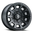 thumbnail image 1 of ICON Alloys Thrust, Satin Black, 17 x 8.5 / 5 x 4.5, 0mm Offset, 4.75" BS, 1 of 3