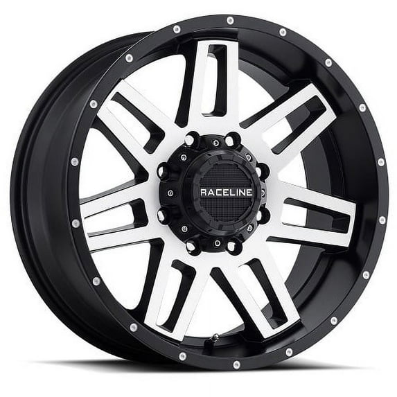 17x8.5 Raceline 931M Injector SatinBlk/Mchnd Wheel 6x5.5/6x120 (+18mm)