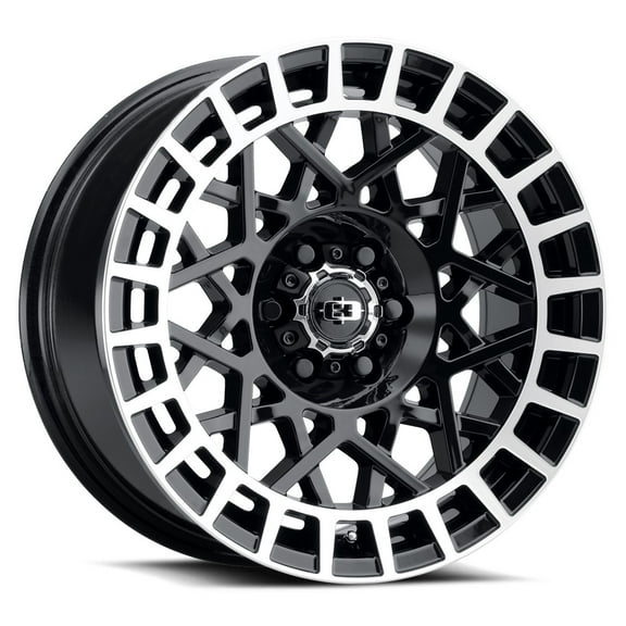 17x8.5 Vision 349 Savage Gloss Black Machined Lip Wheel 6x4.5 (12mm)