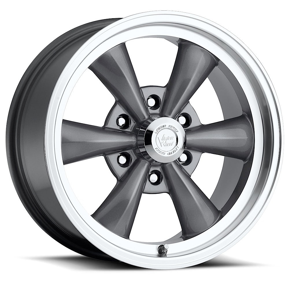 American Muscle Racing Rims American Muscle 17x8 Gunmetal Mach Rims, 141H Legend 6, 6x5.5 (19mm ...