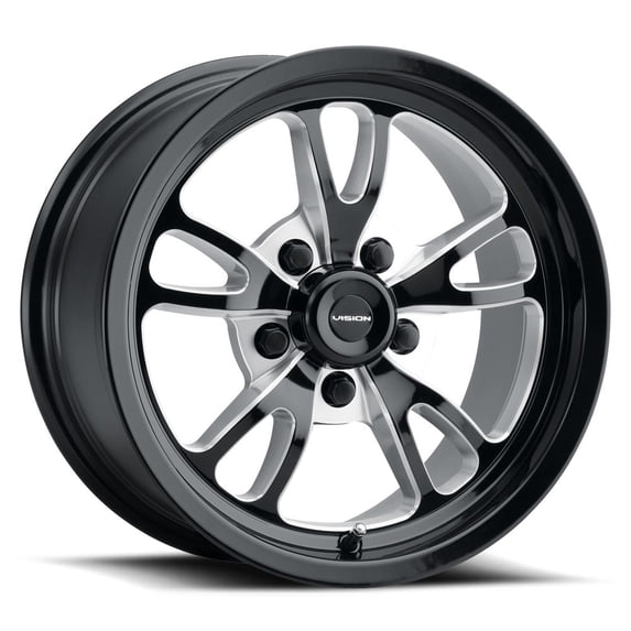 17x8 American Muscle 149 Patriot Gloss Black Milled Wheel 5x4.75 (0mm)