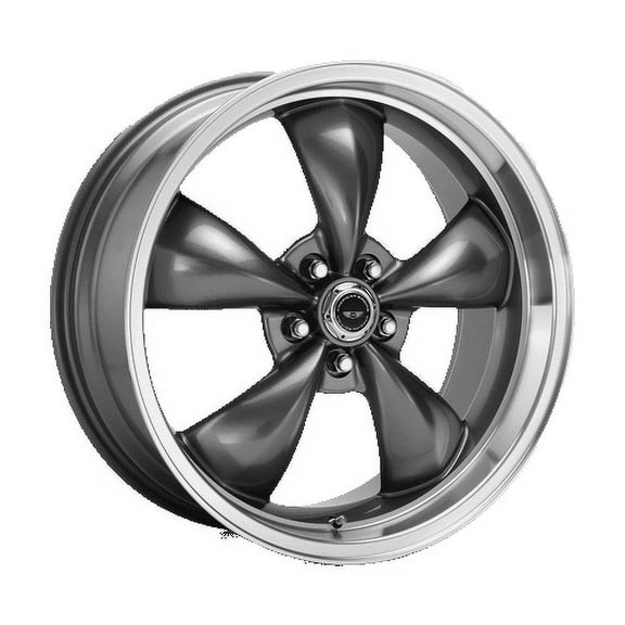 Torq Thurst M, Anthracite Machined Lip 17x8 Wheel with 5x4.50 Bolt Pattern - Gun Metal Wheel Rim