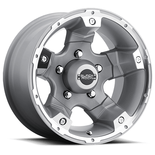 17x8 Black Rock 900S Viper Alloy Tungsten Silver Wheel 5x4.5 (0mm)