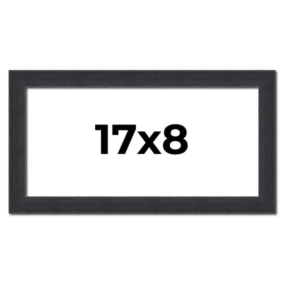 17x8 Frame Black Real Wood Picture Frame Width 1.25 Inches | Interior Frame Depth 0.5 Inches |