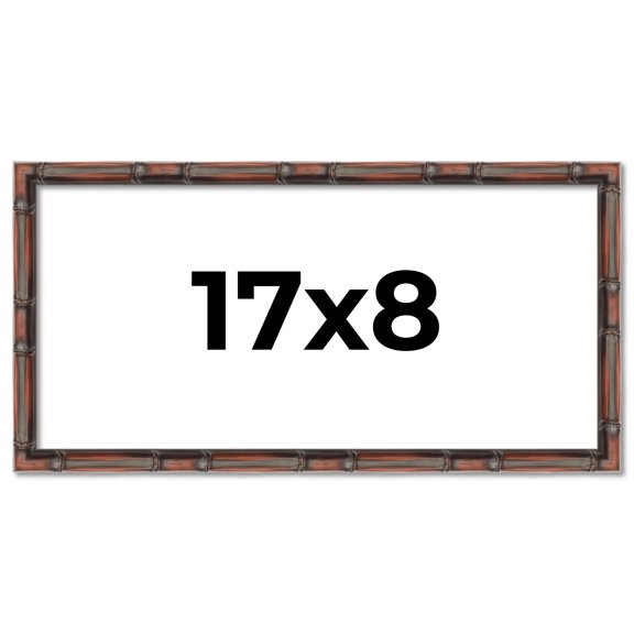 17x8 Frame Brown Bamboo with Dark Coffee/Walnut Finish | Solid Wood Picture Frame Width 0.75 Inches