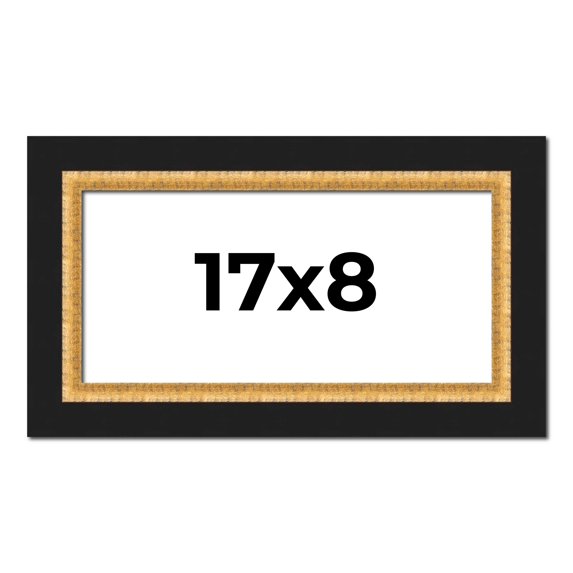 17x8 Frame Gold Real Wood Picture Frame Width 2.25 Inches | Interior Frame Depth 0.5 Inches |