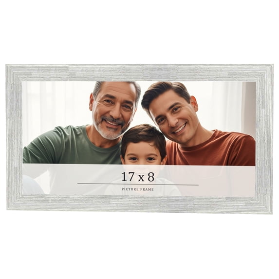 17x8 Frame White Real Wood Picture Frame Width 1.5 inches | Interior Frame Depth 0.5 inches | Barn