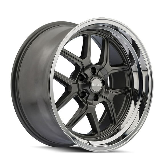17x8 Ridler 610 Grey/Polished Lip Wheel 5x4.5 (0mm)