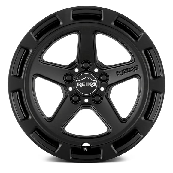 17x8" Size Fits Reika R20 Teton Satin Black Wheel - 5x4.5" Bolt-Pattern - 38mm Offset - 65.1mm Hub-Size