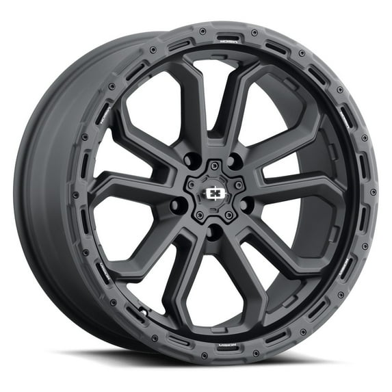 17x8 Vision 405 Korupt Satin Black Wheel 5x5 (30mm)