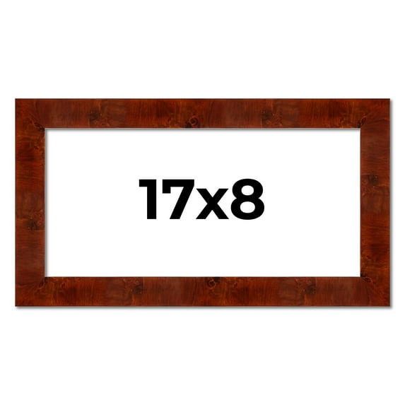 17x8 Walnut Brown Veneer Real Wood Picture Frame Width 1.75 inches | Interior Frame Depth 0.5