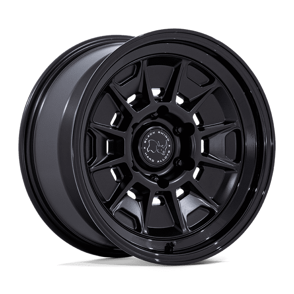17x9 Black Rhino BR021 Mondo Matte Black W/ Gloss Black Lip Wheel 6x5.5 (-38mm)