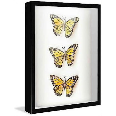 17x9 Box Grey | 0.875 Inches Deep Real Wood Contemporary box Display | UV Resistant Front, Acid Free Backing, and Hanging Hardware | Brenner Picture Style
