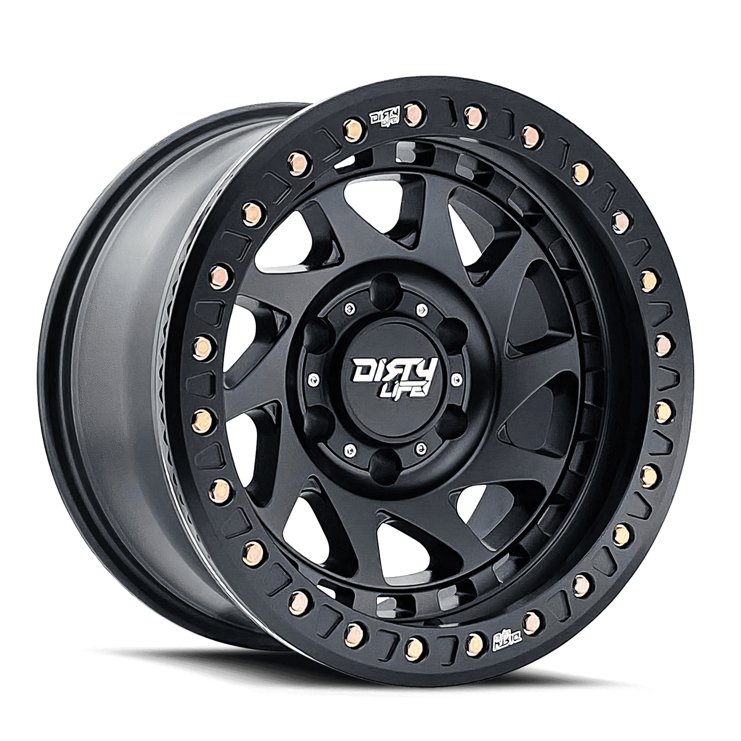 17x9 Dirty Life 9313 Enigma Race Matte Black BEADLOCK Wheel 8x6.5 (-12mm)