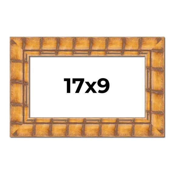17x9 Frame Beige Real Wood Picture Frame Width 3 inches | Interior Frame Depth 0.5 inches | Natural