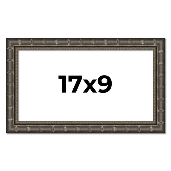 17x9 Frame Black Bamboo Solid Wood Picture Frame Width 1.5 Inches | Interior Frame Depth 0.5 Inches