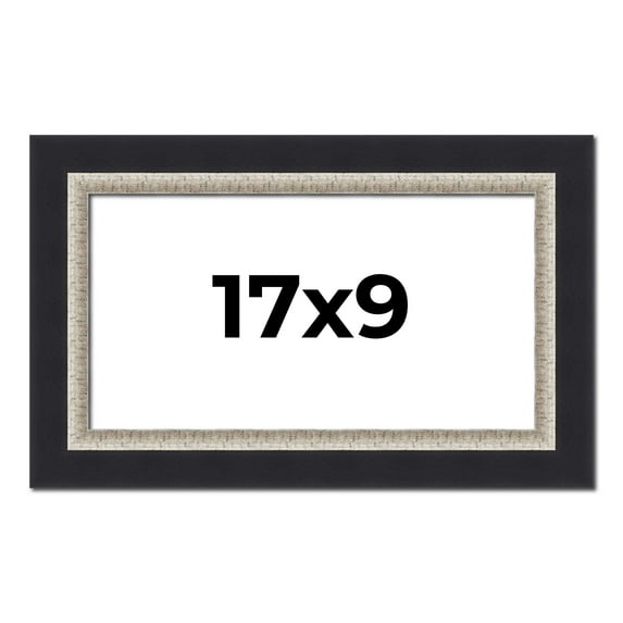 17x9 Frame Black Real Wood Picture Frame Width 2.25 Inches | Interior Frame Depth 0.5 Inches |