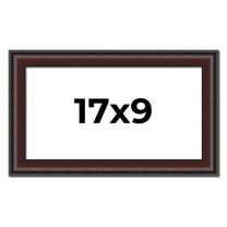17x9 Frame Brown Round Mahogany Solid Wood Picture Frame | 1.625 Inch Moulding Width | with UV