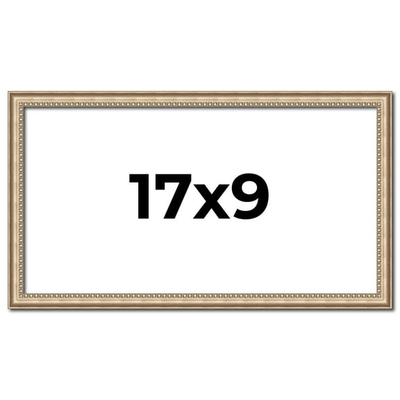 17x9 Frame Silver Real Wood Picture Frame Width 0.75 Inches | Interior Frame Depth 0.5 Inches |