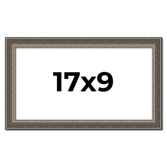 17x9 Frame Silver Real Wood Picture Frame Width 1.25 Inches | Interior Frame Depth 0.5 Inches |