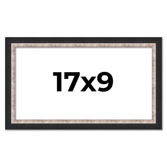 17x9 Frame Silver Real Wood Picture Frame Width 1.25 Inches | Interior Frame Depth 0.75 Inches |