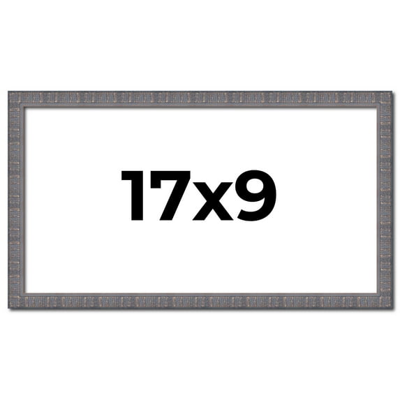 17x9 Frame Slate Blue Distressed Rustic Solid Wood Picture Frame | 0.75 Inch Moulding Width |