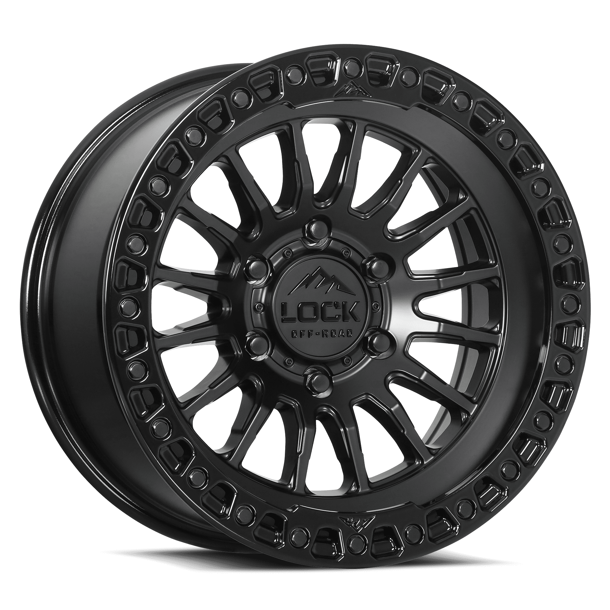 Lock Off-Road Grit Matte Black with Gloss Black Ring 9-17 GRIT-7963GB12N