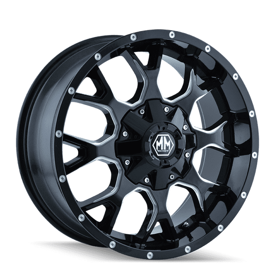 17x9 Mayhem 8015 Warrior Gloss Black Milled Wheel 8x170 (18mm)