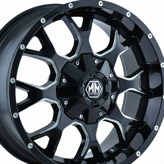 17x9 Mayhem 8015 Warrior Gloss Black Milled Wheel 8x6.5 (18mm)
