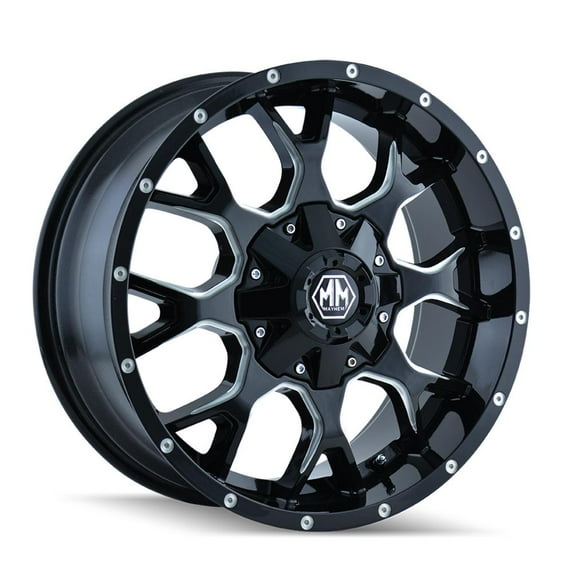 17x9 Mayhem Warrior Black W/Milled Spokes Wheel 6x135/6x5.5 (18mm)